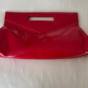 Vibrant Red Glossy Clutch